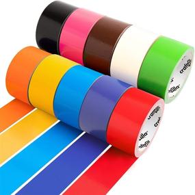 img 4 attached to Craftzilla Rainbow Colored Duct Tape Bulk - 10 Vibrant Duct Tape Colors - 10 Yards x 2 Inch - Non-Residue, Easy Tear & Waterproof - Ideal for Art & Craft, Color-Coding, and DIY Projects