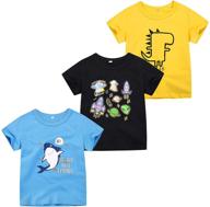 👕 kivors boys' 4-pack toddler short sleeve cotton t-shirts - crewneck graphic tees for kids ages 2-6 years logo