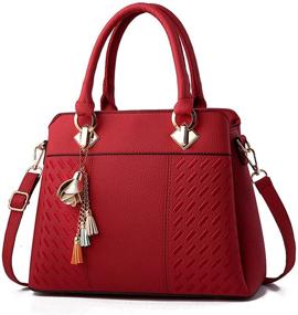 img 4 attached to 👜 Stylish Designer Womens Handbags: Trendy Satchel Shoulder Bags with Wallets & Totes