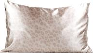 🐆 experience luxurious comfort with kitsch 100% satin pillowcase – vegan silk cover, softer than silk, standard size (leopard) logo