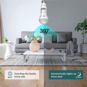 img 2 attached to 📷 Wireless 360 Degree Panoramic IP Camera with Light Bulb - 2MP LED Light Camera Lamp, Remote Floodlight, Infrared Night Vision, Motion Detection - Ideal for Baby, Elderly, Pets, Nanny Monitoring - 2.4GHz Wireless Camera