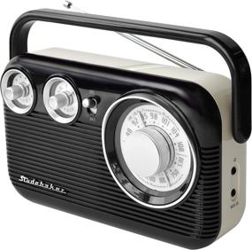 img 2 attached to Studebaker SB2003 Retro Portable AM/FM Radio AC Or Battery Operated (Black/Cream)