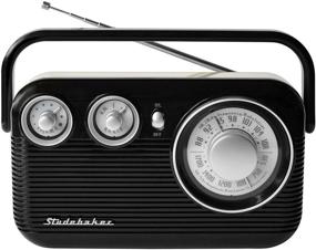 img 3 attached to Studebaker SB2003 Retro Portable AM/FM Radio AC Or Battery Operated (Black/Cream)