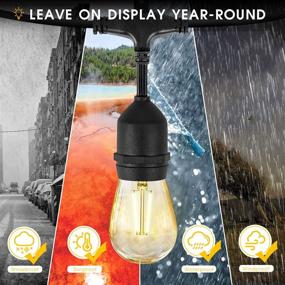 img 1 attached to Remon Led Outdoor String Lights 48 Feet: Dimmable Waterproof Hanging Lights with Vintage Led Bulbs for Backyard, Patio, Cafe, Wedding, Porch Party Decor