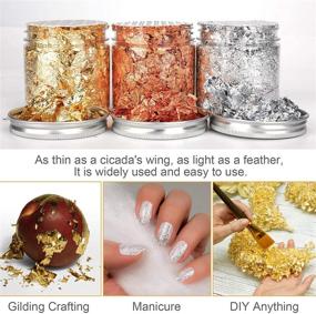 img 1 attached to Enhance Your Resin Art with 3 Bottles of Gold Flakes: Metallic Foil & Leaf Flakes for Crafts, Painting, Jewelry Making, and More!