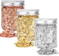 enhance your resin art with 3 bottles of gold flakes: metallic foil & leaf flakes for crafts, painting, jewelry making, and more! logo