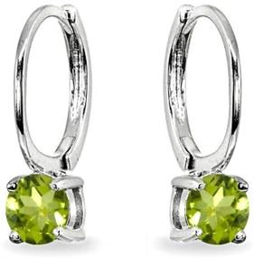 img 3 attached to 5mm Round Huggie Hoop Earrings for Women Teen Girls with Sterling Silver and Genuine/Synthetic Gemstone