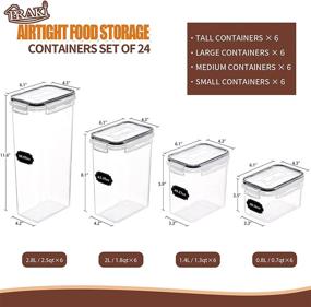 img 3 attached to Airtight Food Storage Containers Set with Lids - 24 Pieces, BPA-Free Clear Kitchen Pantry Organization Canisters, PRAKI Kitchen Storage Containers for Cereal, Flour & Sugar - Labels & Marker, Black