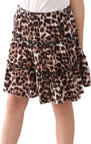 img 4 attached to GORLYA BlackPrint Ruffle Floral Girls' Skirts & Skorts - GOR1087 Clothing