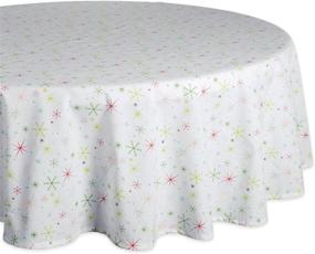 img 4 attached to 🎄 Round Christmas Cotton Tablecloth by DII