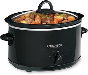 img 3 attached to 🍲 Crock-Pot 4-Quart Manual Slow Cooker, Black: Effortless Cooking and Time-saving Convenience