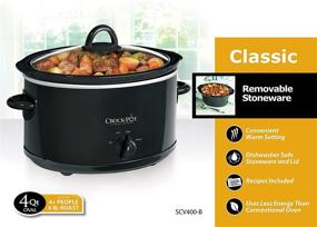 img 1 attached to 🍲 Crock-Pot 4-Quart Manual Slow Cooker, Black: Effortless Cooking and Time-saving Convenience