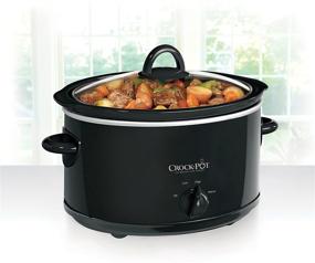 img 2 attached to 🍲 Crock-Pot 4-Quart Manual Slow Cooker, Black: Effortless Cooking and Time-saving Convenience