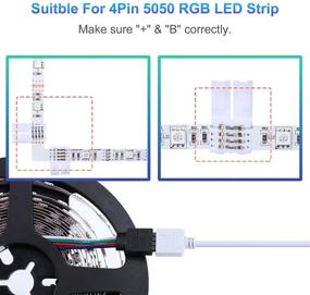 img 1 attached to 🔌 22-шт. RGB-кабель-удлинитель 4-контактный шлейф-соединитель LED-ленты ЖМЖ-разъемный свет L-образный соединитель мужской контакт для RGB-светодиодной ленты 5050 3528 (1 м, 2 м)