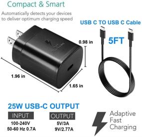 img 3 attached to ⚡ Super Fast Charging Wall Charger: USB-C 25W PD Adapter with 5ft Type-C Cable for Samsung Galaxy S21/S20/Note 20 and More