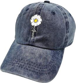 img 4 attached to 🧢 Waldeal Adjustable Distressed Baseball Cap Vintage Washed Hat for Women - Blessed Faith Design