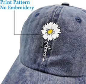 img 2 attached to 🧢 Waldeal Adjustable Distressed Baseball Cap Vintage Washed Hat for Women - Blessed Faith Design