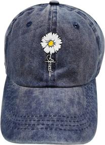 img 3 attached to 🧢 Waldeal Adjustable Distressed Baseball Cap Vintage Washed Hat for Women - Blessed Faith Design