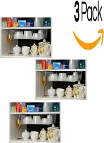 img 1 attached to 📦 YBM Home Under Shelf Wire Basket Storage Organizer for Kitchen Pantry - Hanging Cabinet Rack Adds Extra Storage Space, Medium Size, 3 Pack (White)