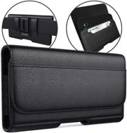 meilib iphone 12, 12 pro, 11, xr phone holster – belt case with belt 📱 clip, cell phone holster holder cover, credit card slot, compatible with phones with additional cases - black logo