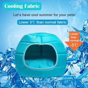 img 2 attached to Hollypet 2 in 1 Foldable Cooling Pet Bed for Small Dogs and Cats - Comfortable Nest Cave Sofa House for Summer