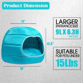 img 3 attached to Hollypet 2 in 1 Foldable Cooling Pet Bed for Small Dogs and Cats - Comfortable Nest Cave Sofa House for Summer