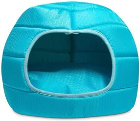 img 4 attached to Hollypet 2 in 1 Foldable Cooling Pet Bed for Small Dogs and Cats - Comfortable Nest Cave Sofa House for Summer