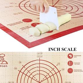 img 2 attached to 🥐 Non-Slip, Non-Stick Silicone Baking Mat: Extra Large Pastry Mat with Measurement Guides for Effortless Dough Rolling and Thickening