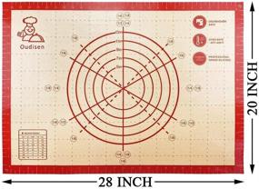 img 1 attached to 🥐 Non-Slip, Non-Stick Silicone Baking Mat: Extra Large Pastry Mat with Measurement Guides for Effortless Dough Rolling and Thickening