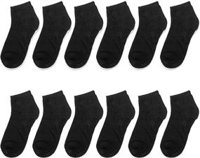 img 1 attached to Прочные и уютные: Falari 12 или 24 пары хлопчатобумажных носков для девочек-малышек.