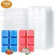 versatile and convenient: 100 packs of clear wax melt clamshells molds for wickless wax tarts candles logo