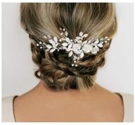 💎 sweetv rhinestone wedding hair comb - handmade bridal hair clip and stylish hair accessories for brides and bridesmaids in elegant silver logo