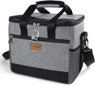 👜 taococo collapsible cooler bag: 50 can insulated leakproof soft-sided tote with shoulder strap, bottle opener, and pockets for outdoor travel, beach, picnic, bbq (gray) логотип