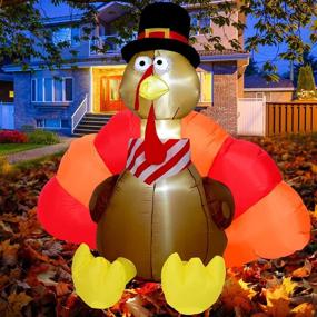 img 4 attached to 🦃 LAOSSC 6 FT Halloween Inflatable Turkey: Outdoor & Indoor Décor with LED Lights for an Enchanting Halloween & Thanksgiving Ambiance