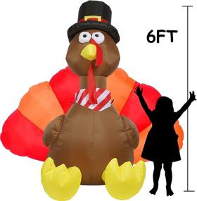 img 2 attached to 🦃 LAOSSC 6 FT Halloween Inflatable Turkey: Outdoor & Indoor Décor with LED Lights for an Enchanting Halloween & Thanksgiving Ambiance