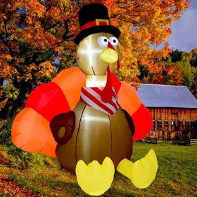 img 3 attached to 🦃 LAOSSC 6 FT Halloween Inflatable Turkey: Outdoor & Indoor Décor with LED Lights for an Enchanting Halloween & Thanksgiving Ambiance