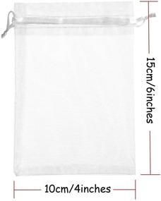 img 2 attached to High-quality Volanic Sheer Organza Bags with Drawstring: Perfect for Candy, Jewelry, Party, Wedding Favors, and Gifts - Set of 100PCS 4X6 Inch