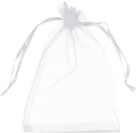 high-quality volanic sheer organza bags with drawstring: perfect for candy, jewelry, party, wedding favors, and gifts - set of 100pcs 4x6 inch logo