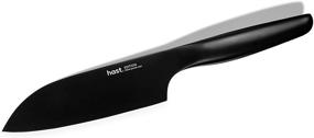 img 4 attached to 🔪 Нож Hast Santoku - 6.3 " - Высокая производительность - Порошковая сталь - Испатентованная - Японский стиль лезвия - Награды и призы за минималистичный дизайн - Эргономичная рукоятка - Минималистичное украшение кухни (Титаново-черный)