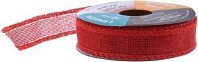 img 4 attached to 🎀 Mandala Crafts Wired Burlap Ribbon - 10 Yards of 1 Inch Red Ribbon for Wreaths, Crafts, Fall & Holiday Decorations, Wedding Accents, Trees, and Gift Wrapping