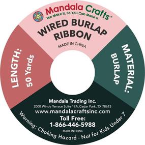 img 2 attached to 🎀 Mandala Crafts Wired Burlap Ribbon - 10 Yards of 1 Inch Red Ribbon for Wreaths, Crafts, Fall & Holiday Decorations, Wedding Accents, Trees, and Gift Wrapping