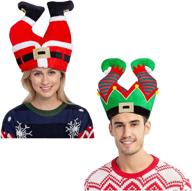 🎅 festive santa and elf pants hats: fun dress up for christmas party celebrations, winter favors, decorations, and costume accessories логотип