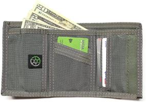 img 2 attached to 💼 Mens Trifold Nylon Wallet in Green: A Stylish Addition to Men's Accessories