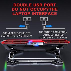 img 2 attached to RGB Laptop Cooling Pad with Dual Blower+Gaming Laptop Cooler +10 RGB Lighting Modes 💻 + Highly Stable and Silent Laptop Stand + Compatible up to 17 inches+ Ergonomic Design (Black&amp;Red)