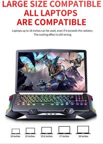 img 3 attached to RGB Laptop Cooling Pad with Dual Blower+Gaming Laptop Cooler +10 RGB Lighting Modes 💻 + Highly Stable and Silent Laptop Stand + Compatible up to 17 inches+ Ergonomic Design (Black&amp;Red)