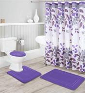 🛁 kids zone home linen purple bathroom collection - 16pc bathroom accessory set including non-slip bath mat, contour mat, toilet lid cover, shower curtain, and roller hooks logo