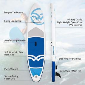 img 2 attached to 🏄 Wkersiy 10'6"x33"x6" Inflatable Stand Up Paddle Board for Adults with Accessories & Backpack - Premium SUP, Non-Slip Deck, 3-Fin Design, Waterproof Hand Pump and Leash