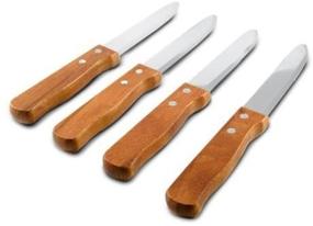 img 4 attached to 🔪 Премиальный набор из 4 ножей для стейка с лезвием 5 дюймов с закругленным наконечником, эргономичной деревянной ручкой - идеально подходит для ресторанов и домашнего обеда