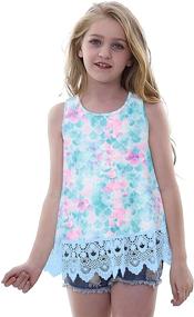 img 4 attached to Vieille Girls Tunic Tops: Stylish Lace Sleeveless Shirts for Casual Wear - Ages 6-13