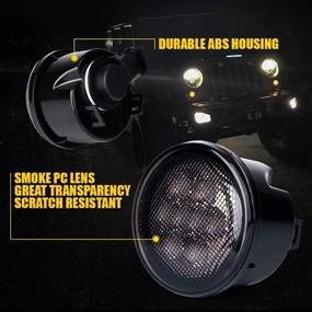 img 2 attached to 🚦 Усилите внешний вид вашего Jeep Wrangler с помощью Xprite дымчатой линзы амберовых LED фонарей передних поворотников и маркерных огней на крыльях (совместимо с 2014-2018 гг. моделями JK и JKU)
